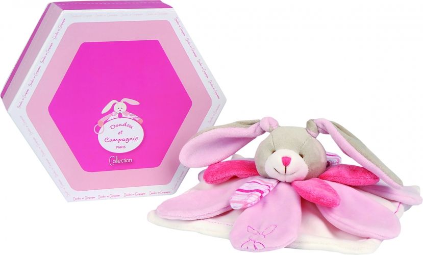  célestine lapin plat carré rose blanc gris 